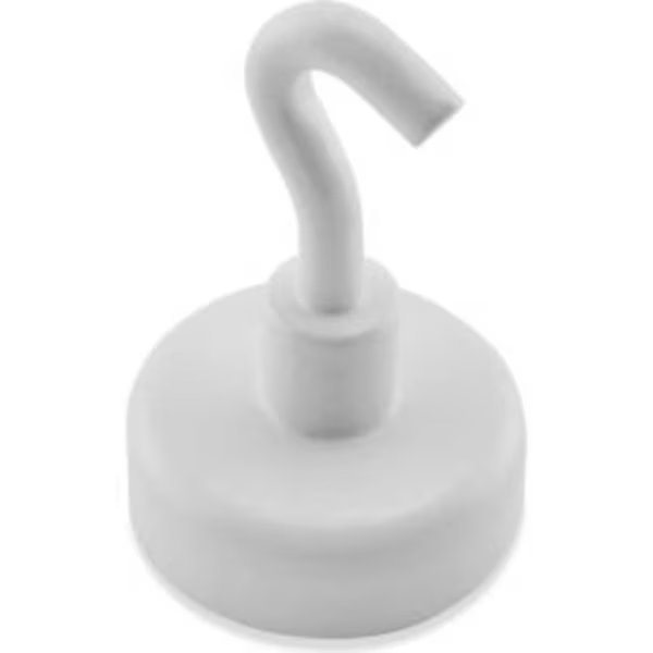 Master Magnetics Ceramic Magnetic Hook MHHH9BX - 9 Lbs. Pull White Enamel Paint - Pkg Qty 25, Master Magnetics, Mfr#: MHHH9BX